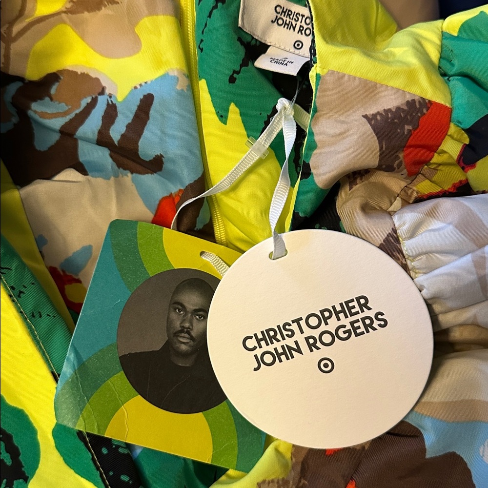 NWT Christopher John Rogers for Target Yellow Floral Long Sleeve Ruffle Dress 2 - Picture 9 of 15